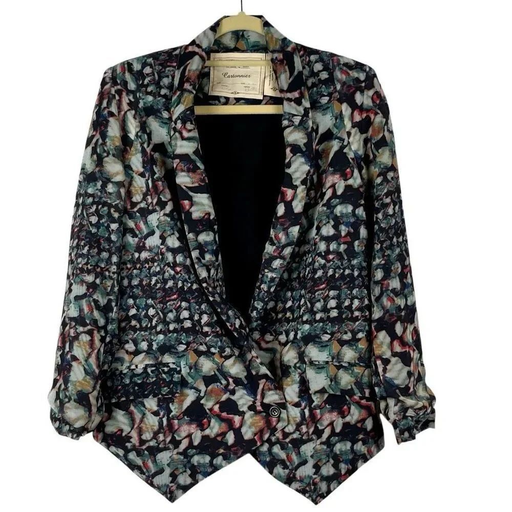 Cartonnier for Anthropologie "Ardsley" Watercolor Blazer Jacket XS